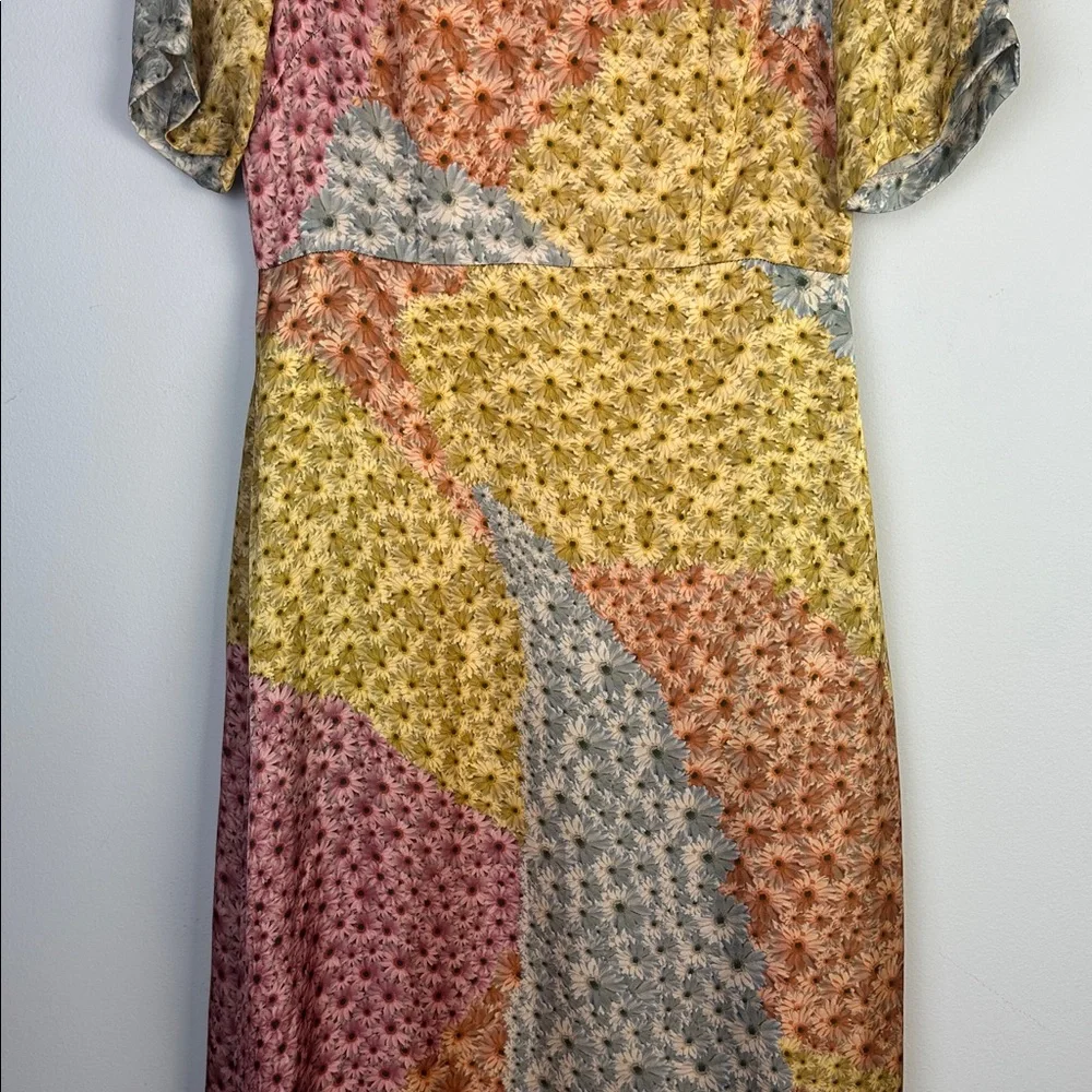 NEW Anthropologie Varun Bahl Catria Floral Dress SM Lined Pockets Made in India - Picture 5 of 16